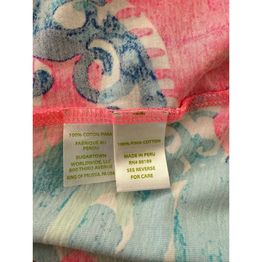 Lilly Pulitzer Melle Dress XS Coral Reef IM SO JELLY Pink Blue